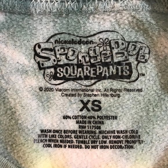 Spongebob Squarepants Characters Sweatshirt Womens‎ XS Tie-Dye Nickelodeon - Picture 3 of 6